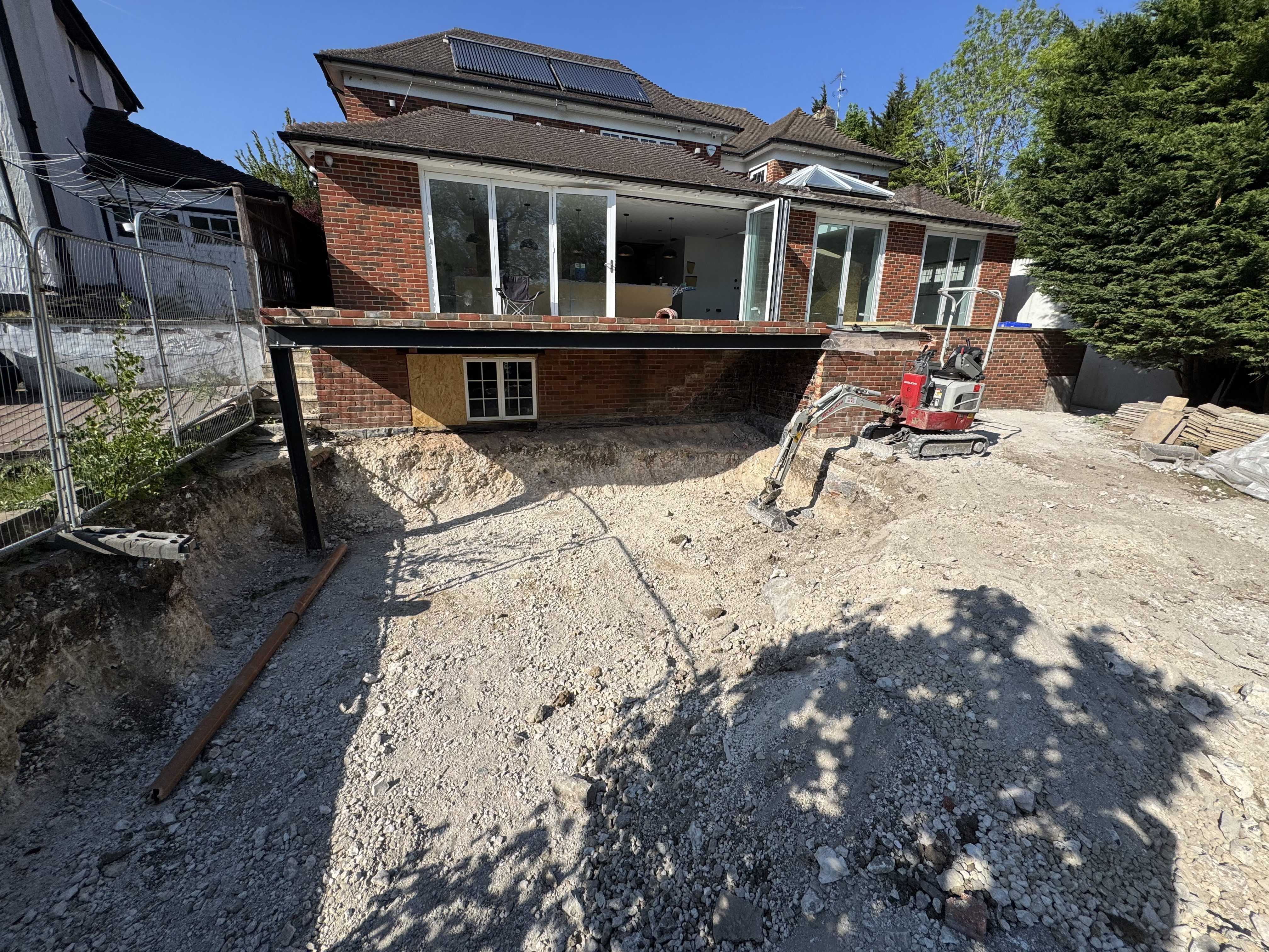 Rear groundworks progressing across the Thornhill garden