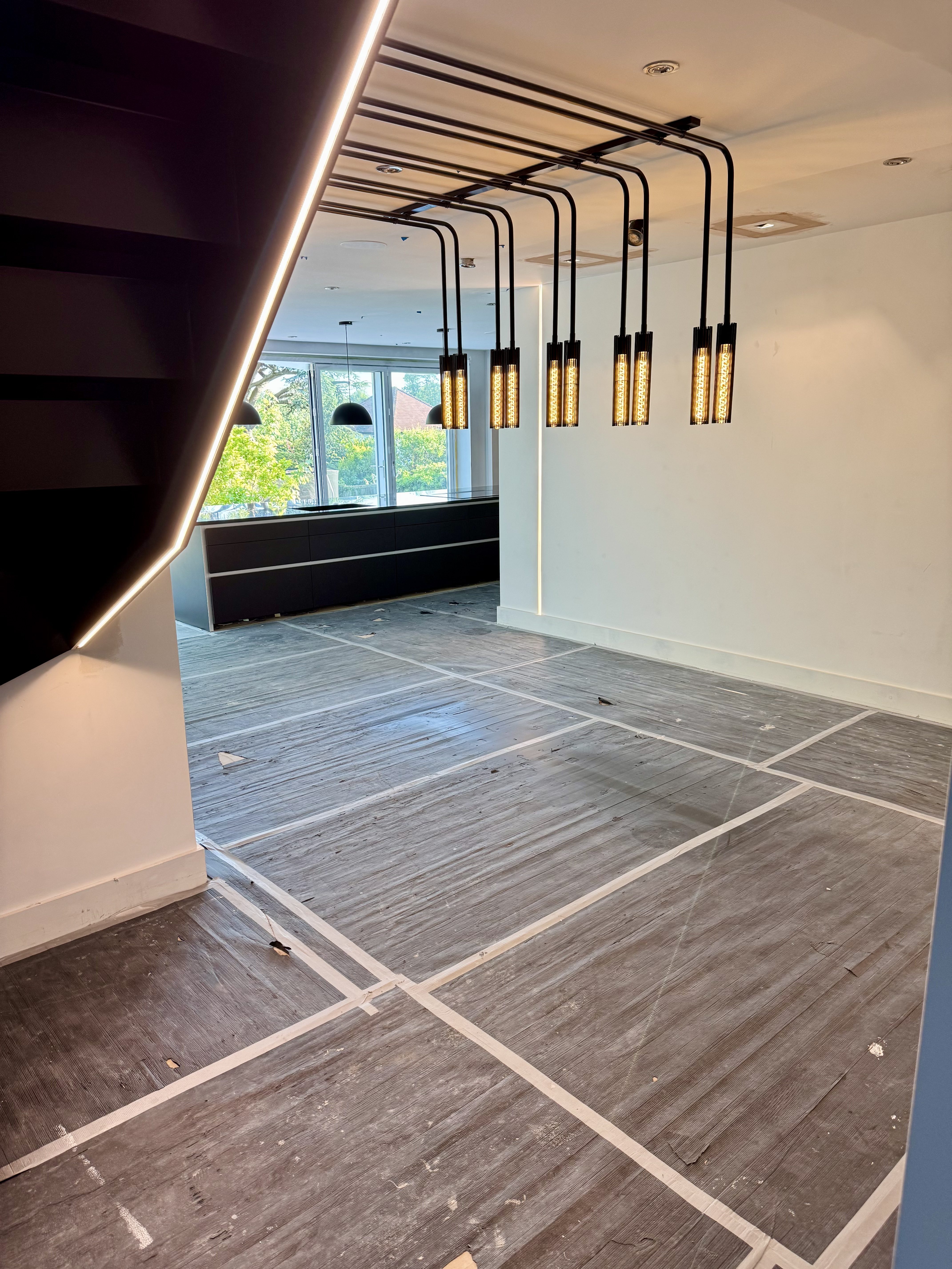 Kitchen services and ceiling details during the Thornhill fit-out
