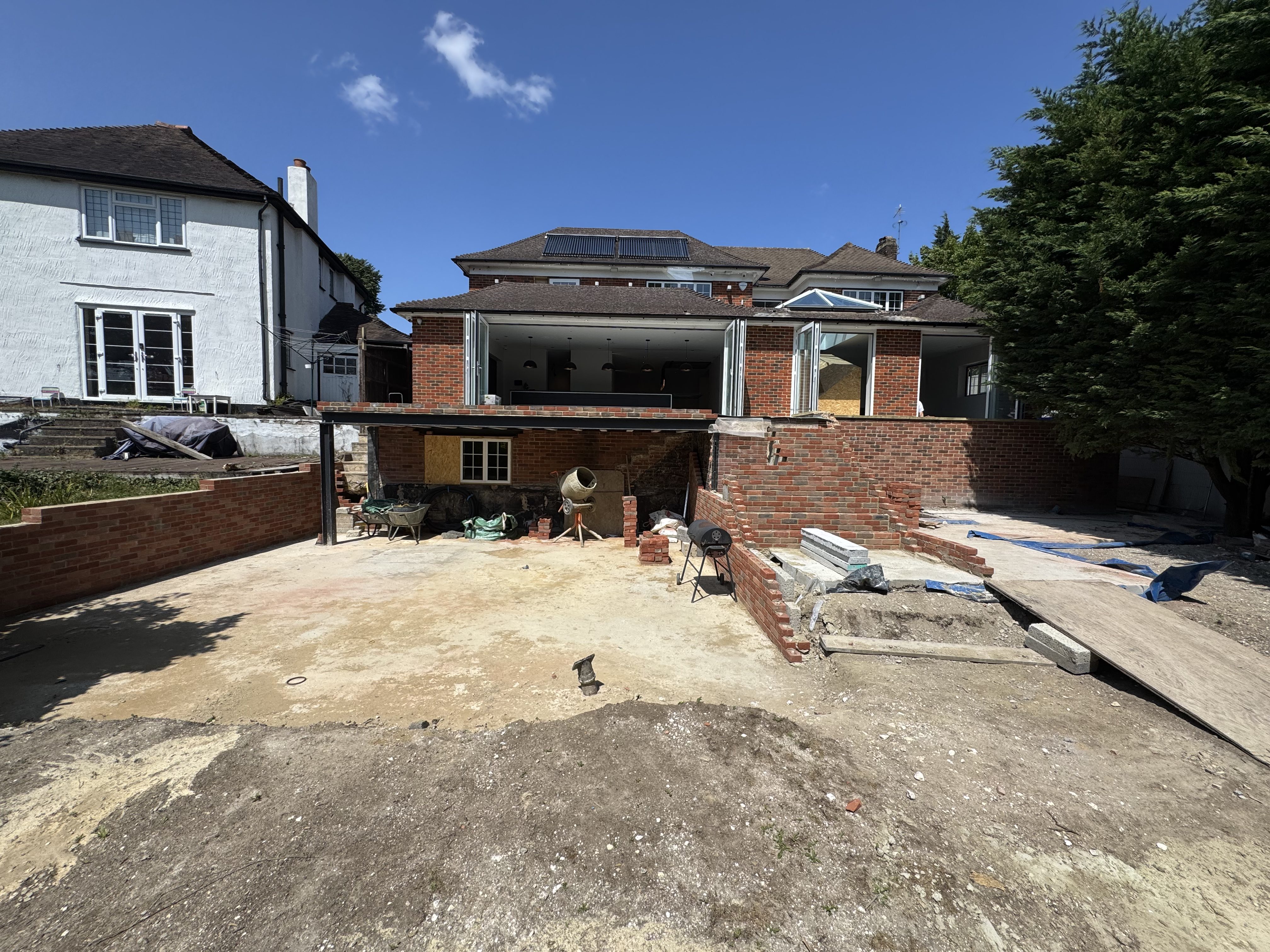 Rear landscaping and brickwork taking shape at Thornhill