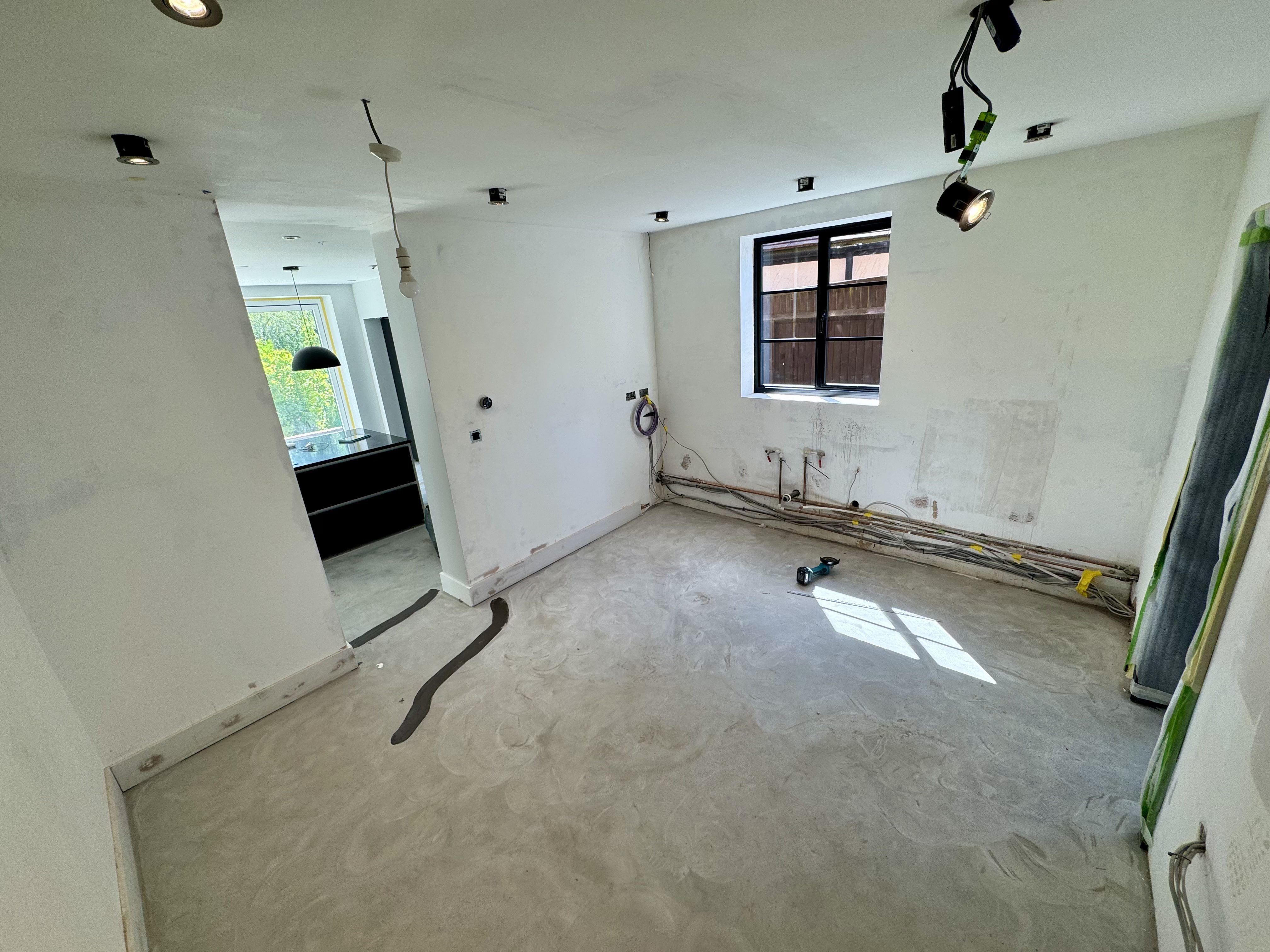 Bathroom first-fix and preparation during the Thornhill refurbishment