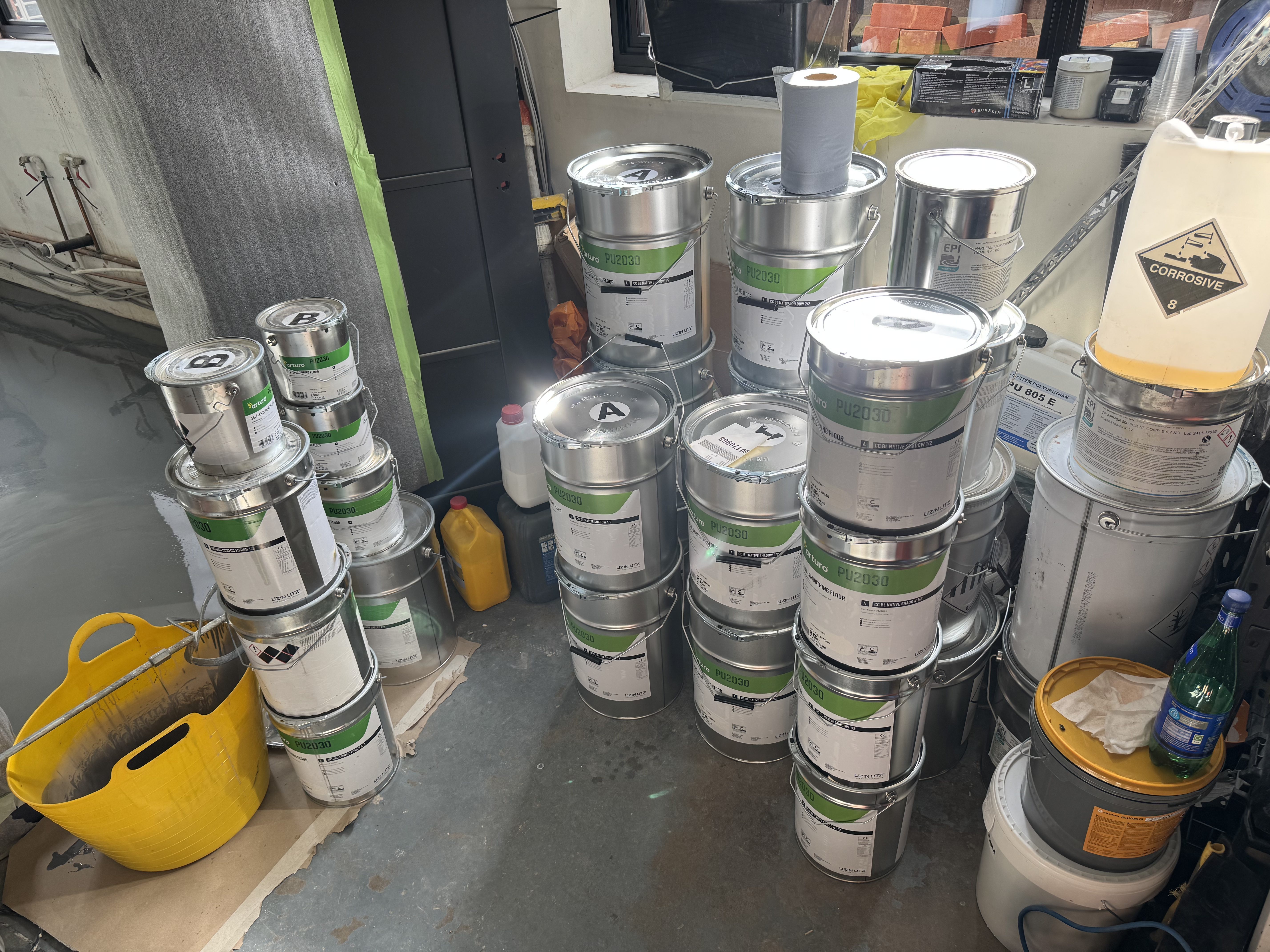 Decorating materials during the Thornhill interior finishing stage