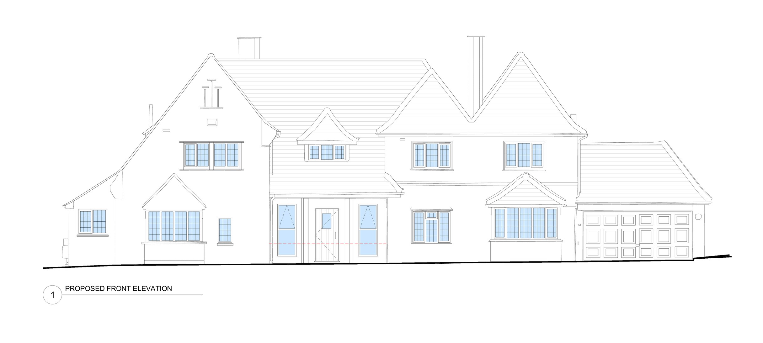 Proposed front elevation used during Design and Build coordination