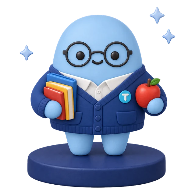 Taxpro character dressed as a teacher