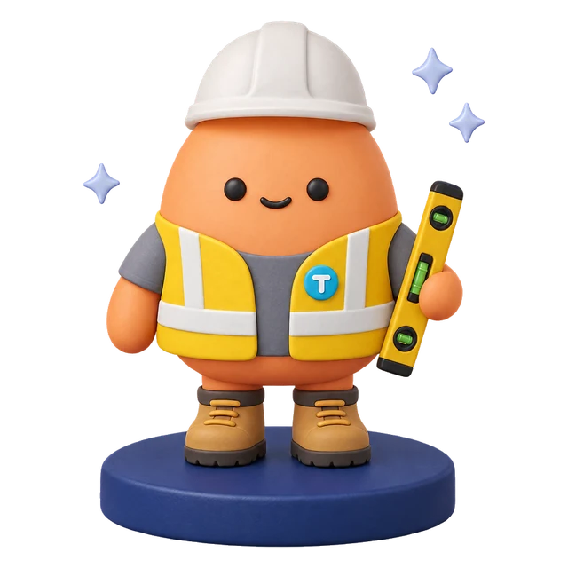 Taxpro character dressed as a construction worker