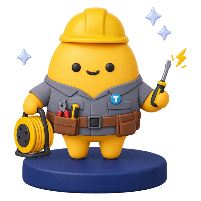 Taxpro character dressed as an electrician