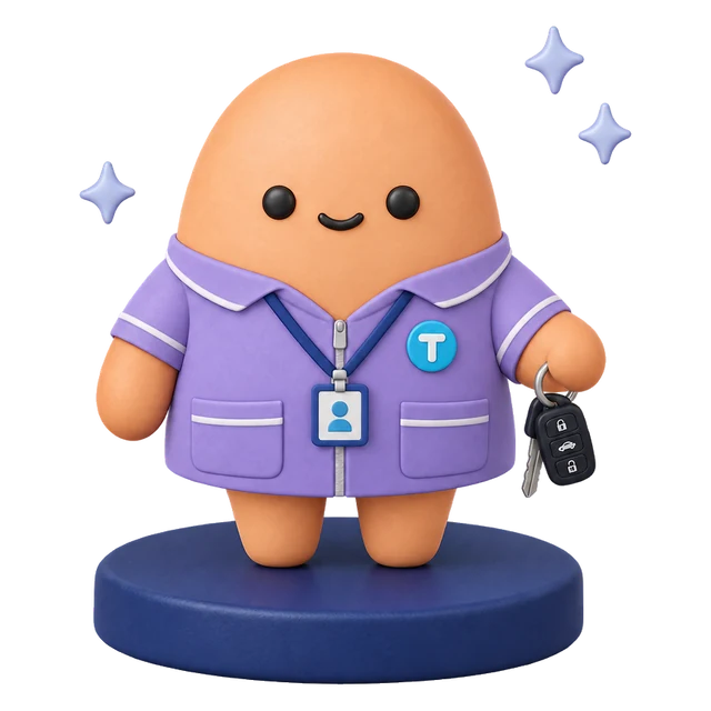 Taxpro character dressed as a care worker