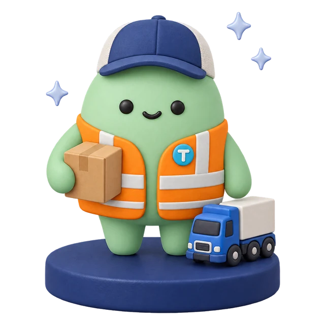 Taxpro character dressed as a lorry driver