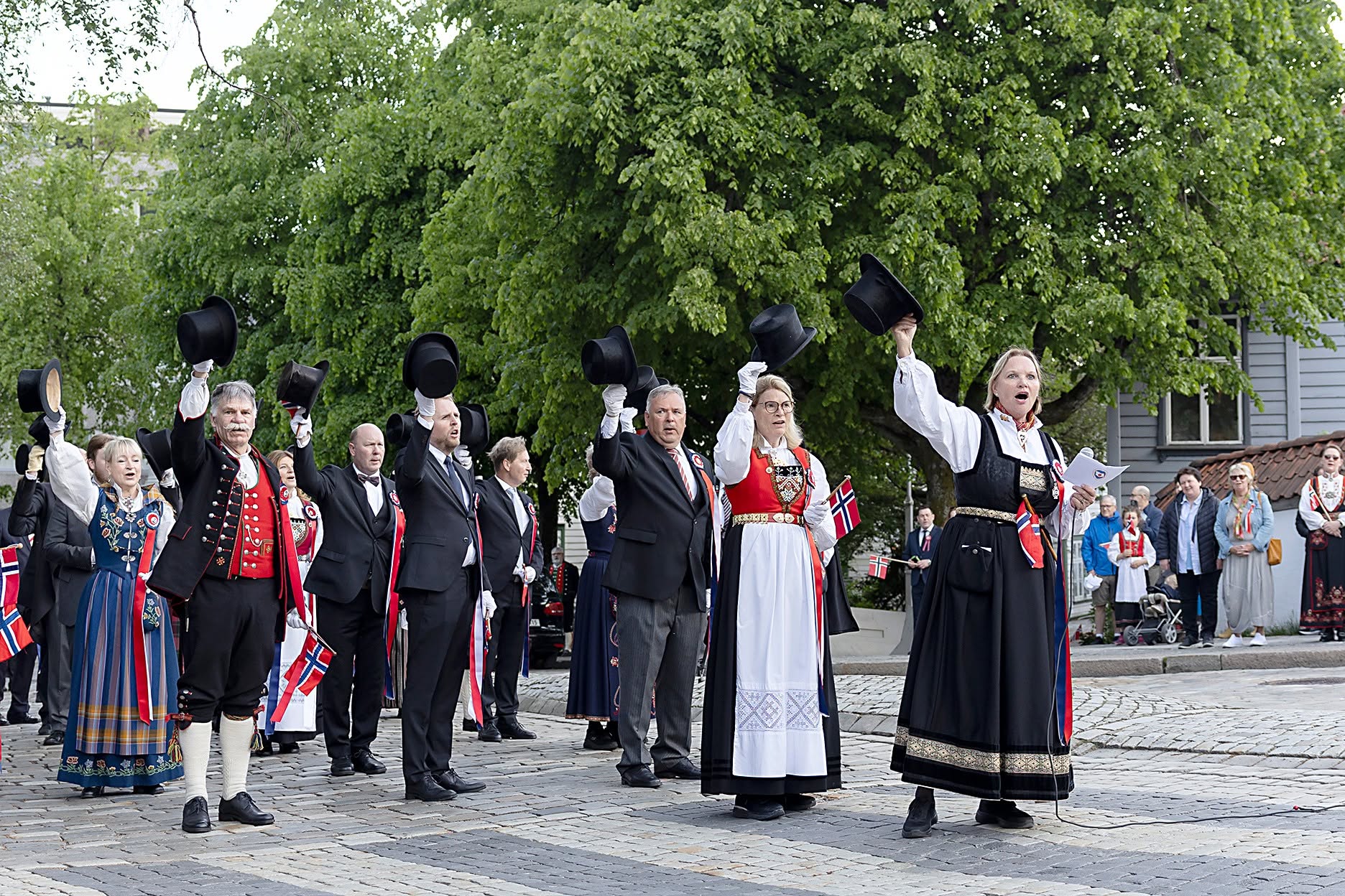 Feststemning under åpningen av nasjonaldagen i Dreggen