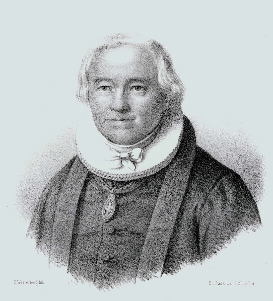 Historisk portrett av eidsvollsmannen Hans Jacob Grøgaard.