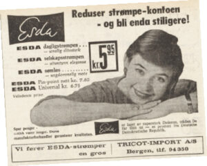Kles- og strømpeannonser fra 1950-tallet