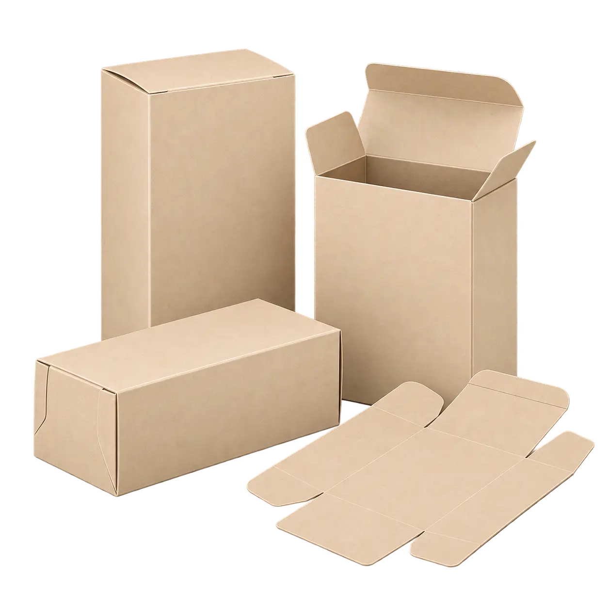Folding cartons, assembled and flat