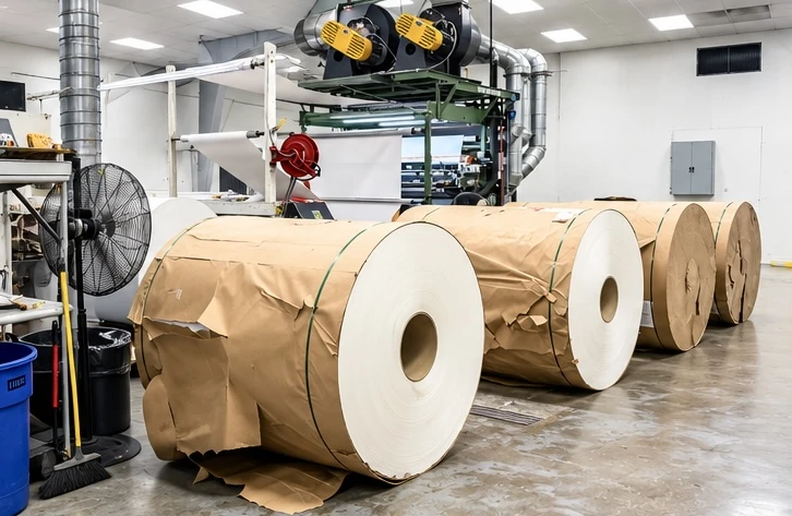 Paperboard rolls at the sheeter
