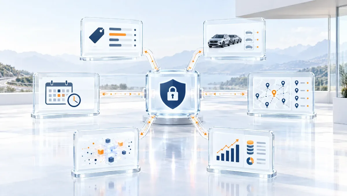 Governed hub connecting rates, fleet, reservations, operations, AI agents, and revenue-management services.