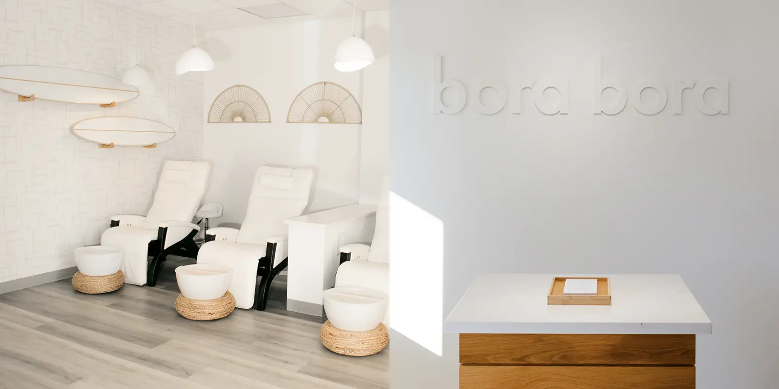 Photo collage of Bora Bora Nail Spa interior