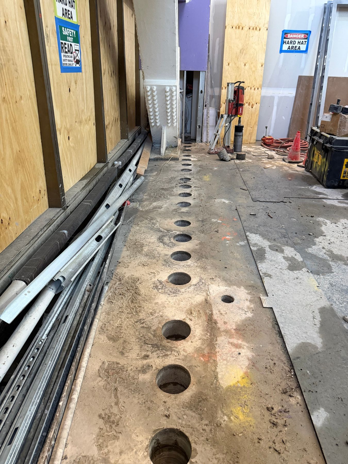 Large-diameter concrete cores