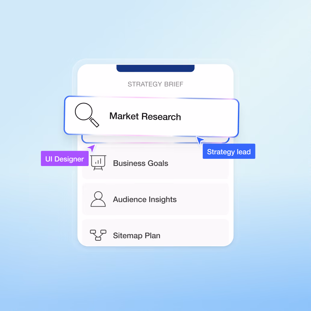 Illustration of a step in the Superpresence website process