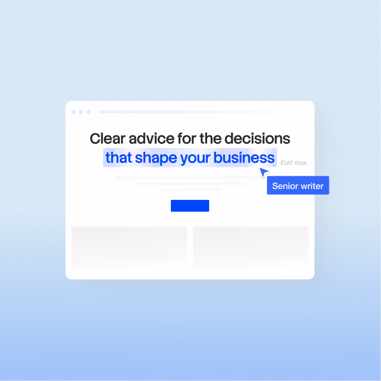 Illustration of a step in the Superpresence website process