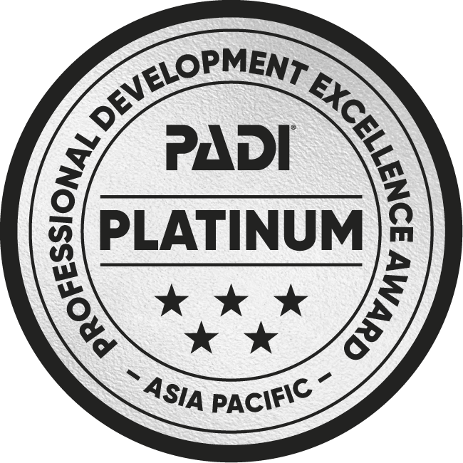 PADI Professional Development Excellence Award badge, Platinum level, Asia Pacific
