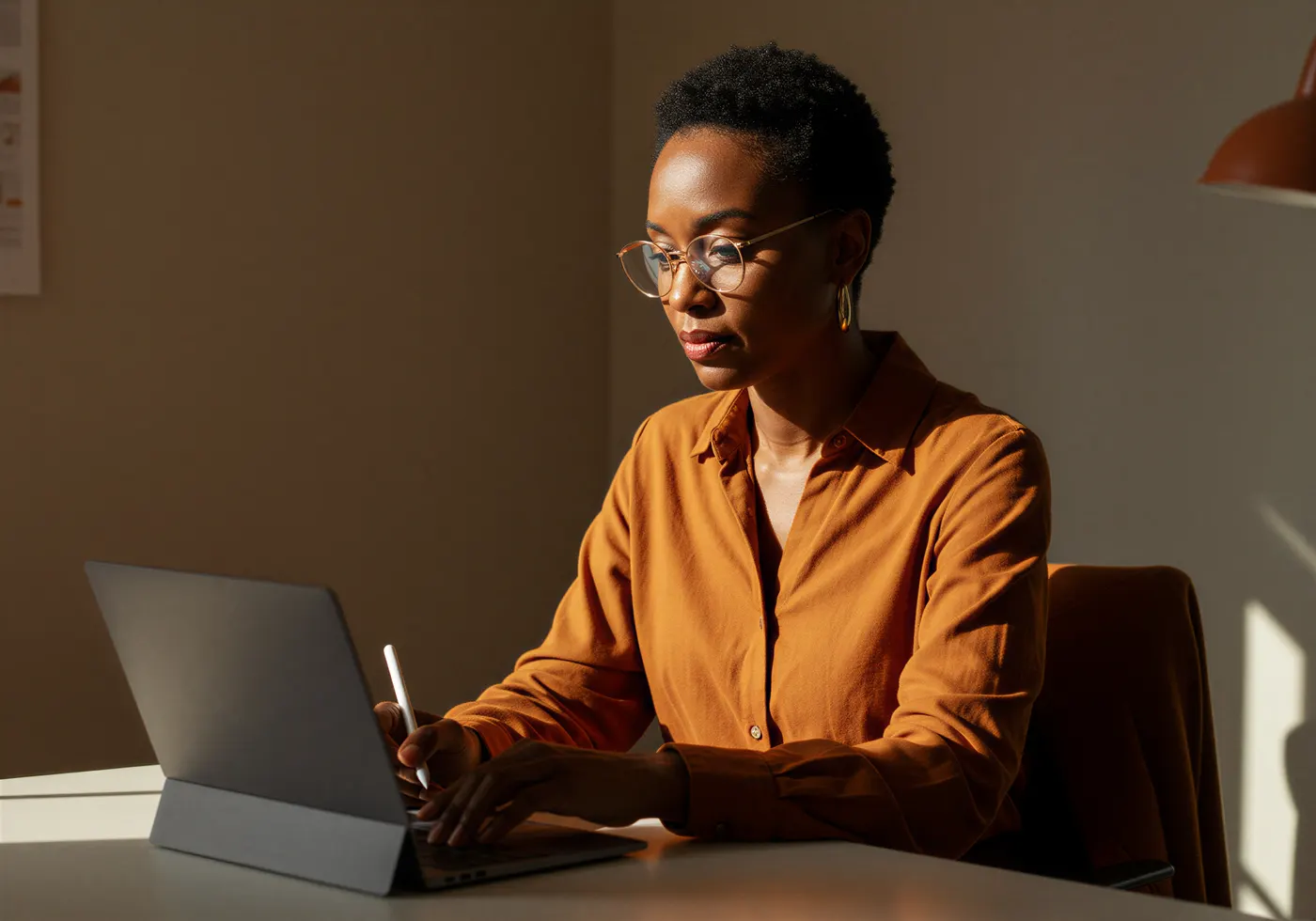 Finance professional reviewing revenue reports on a laptop