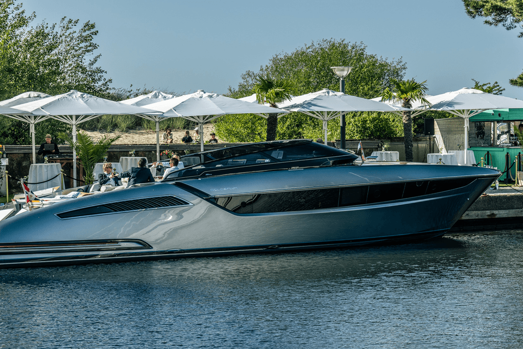 Yacht at the pier during The Aurora Yacht Show