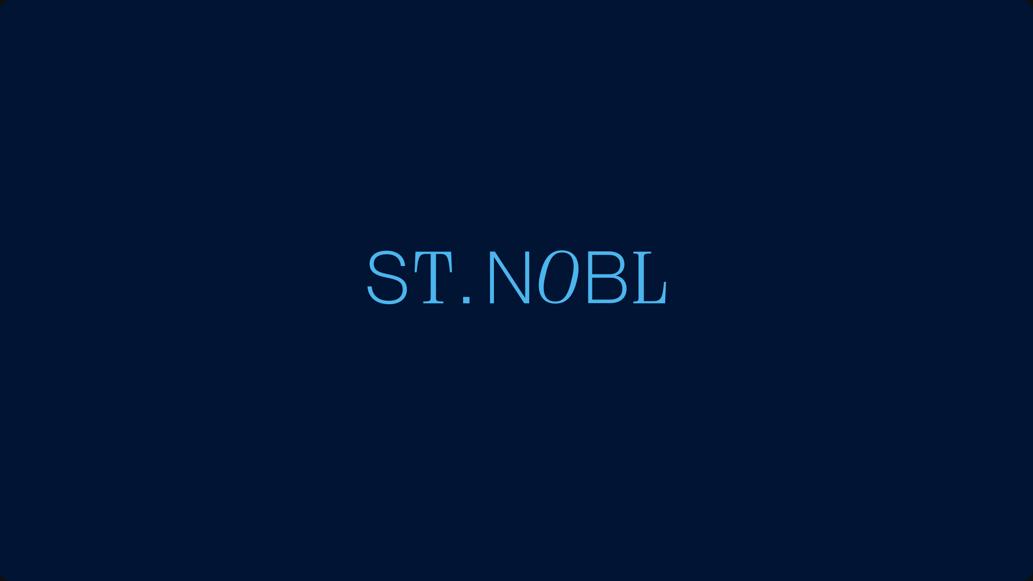 St Nobl logotype on navy