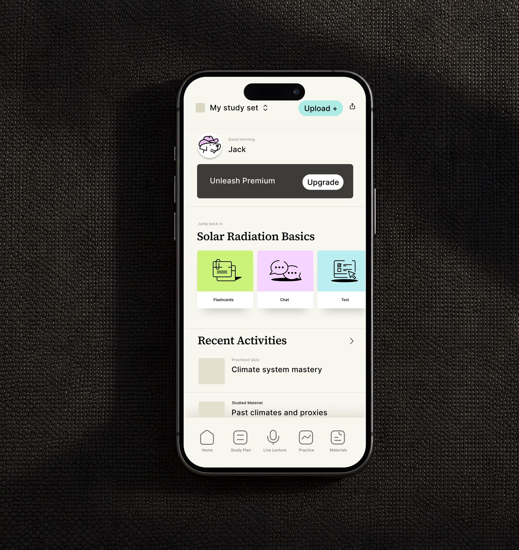The StudyFetch app on an iPhone
