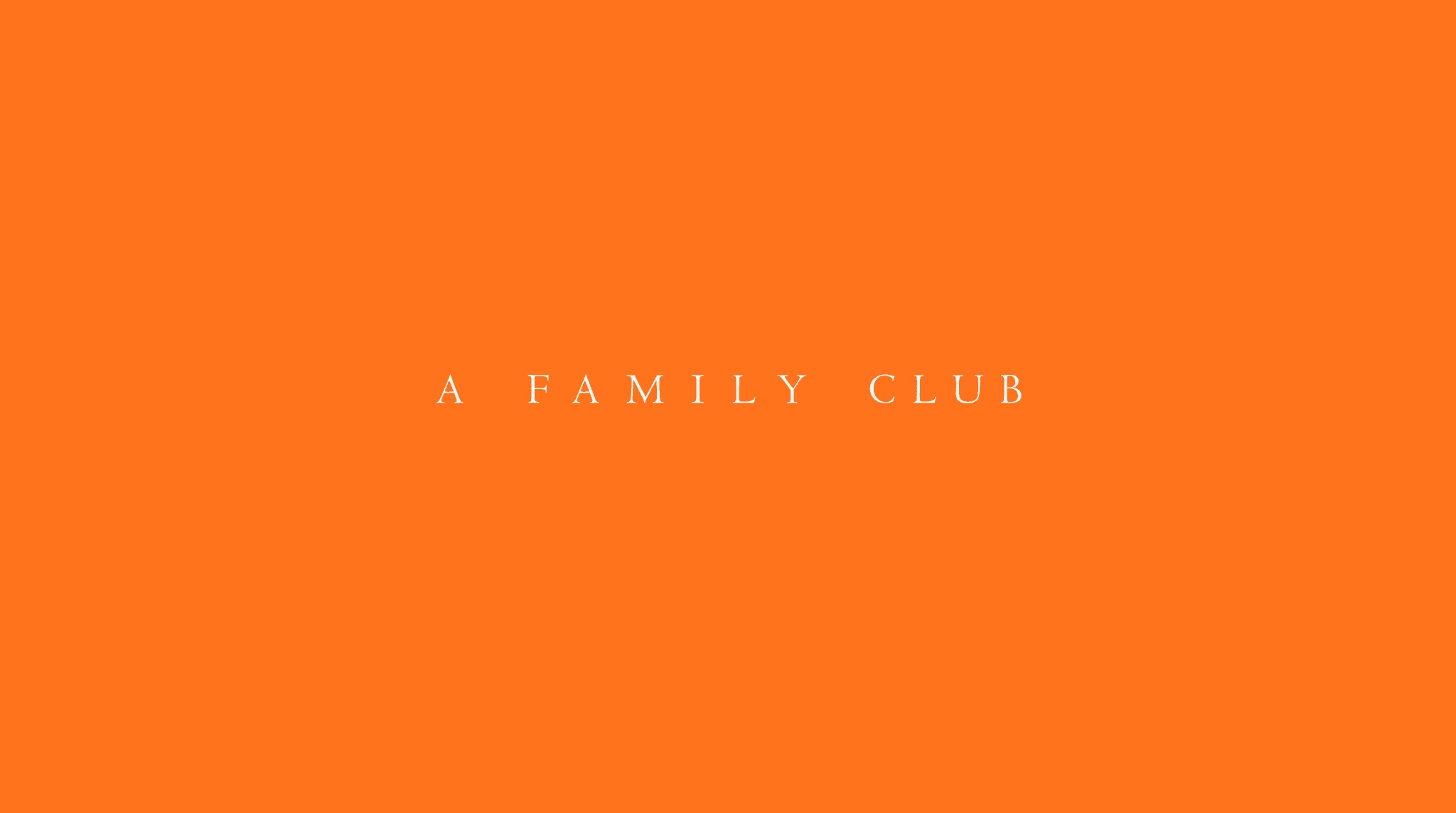 A Family Club wordmark on orange