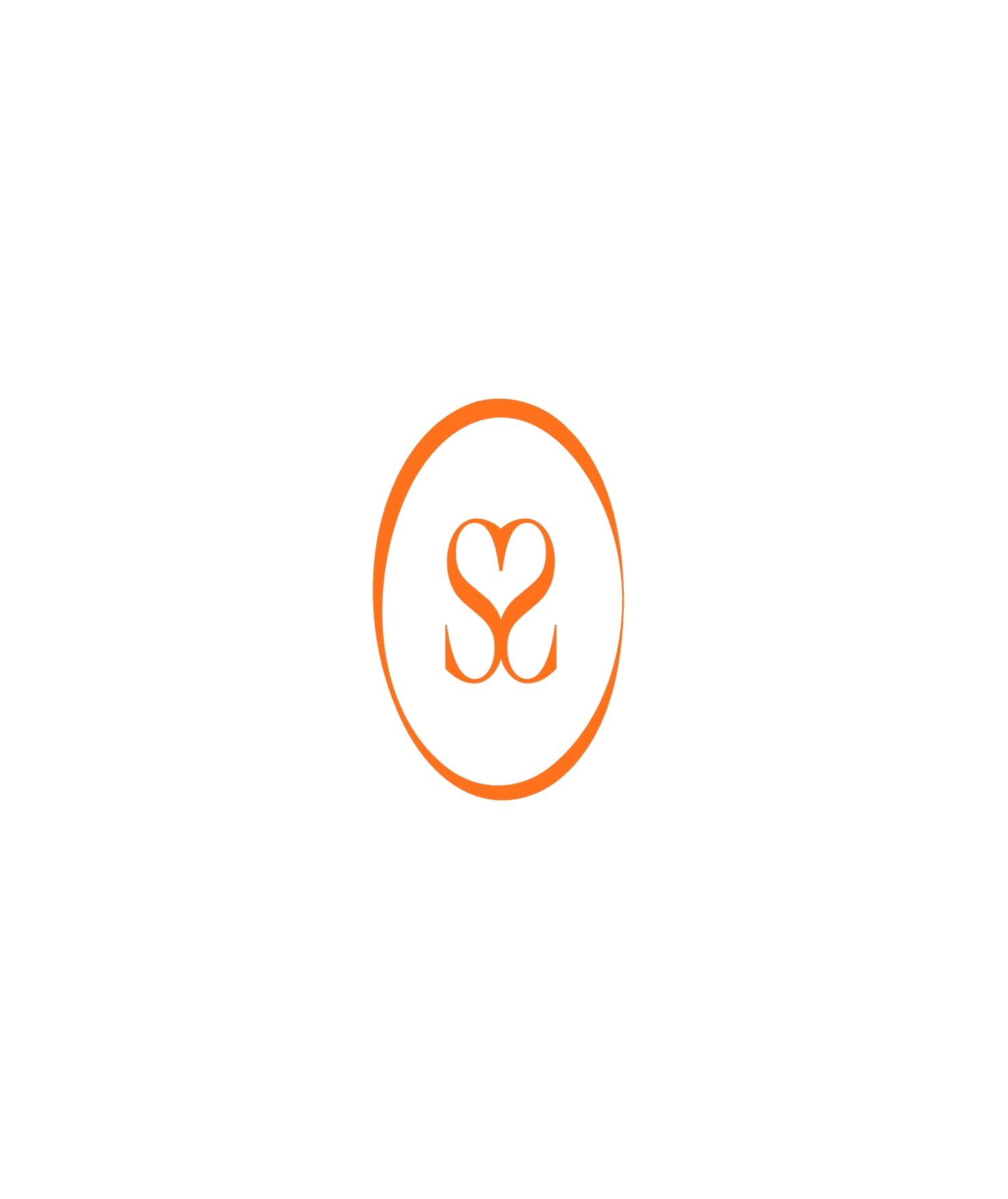 The A Family Club monogram in orange on white