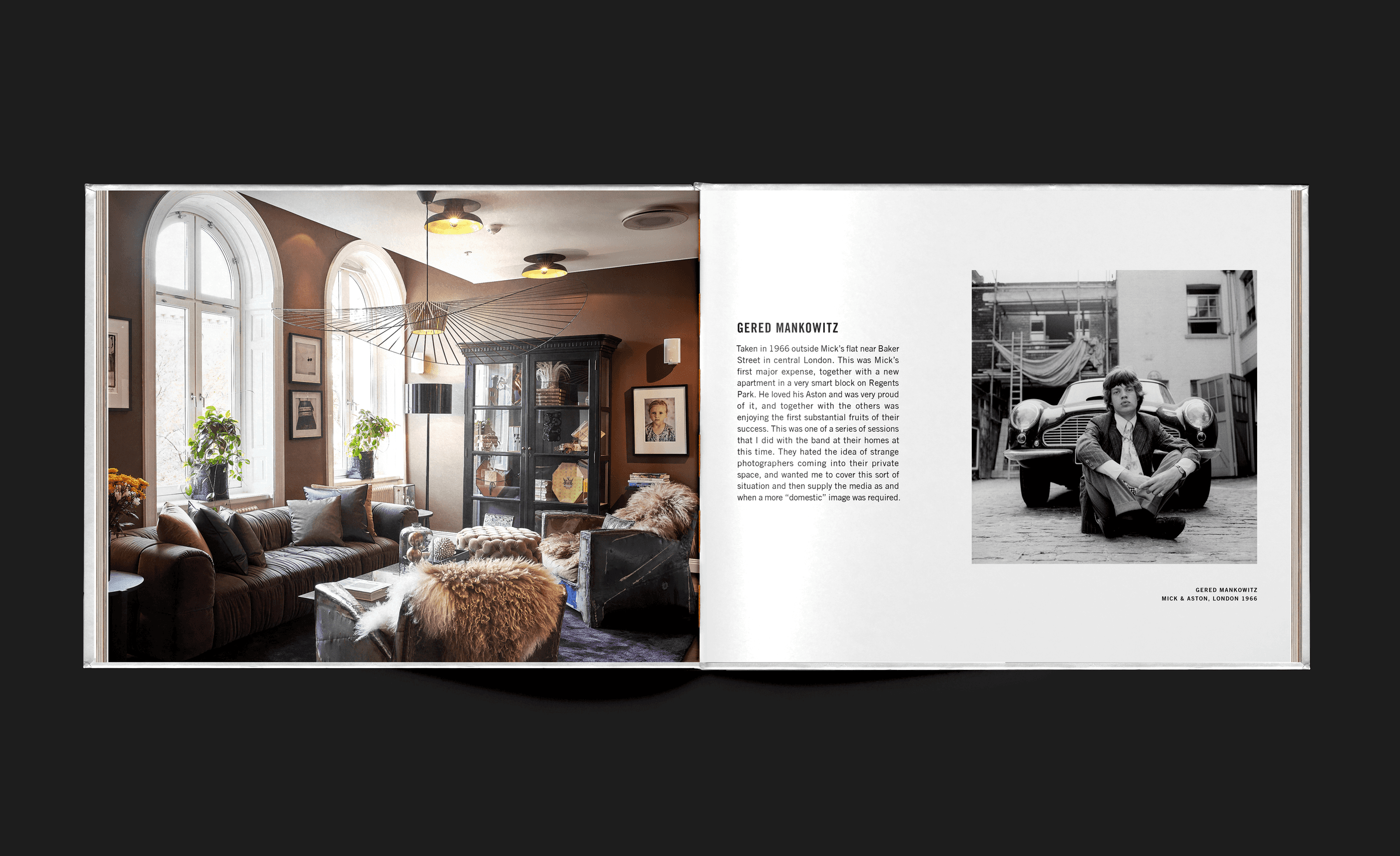 Spread from Art at Lydmar: a lounge interior beside a black-and-white photograph