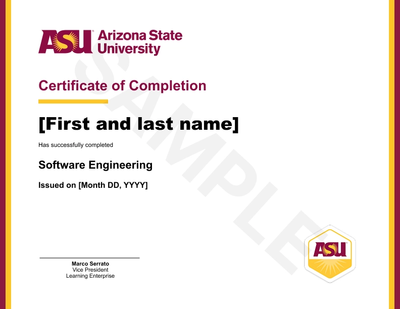 Certificate for the bootcamp