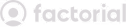Factorial company logo with a circular icon to the left of the word 'factorial' in lowercase letters.