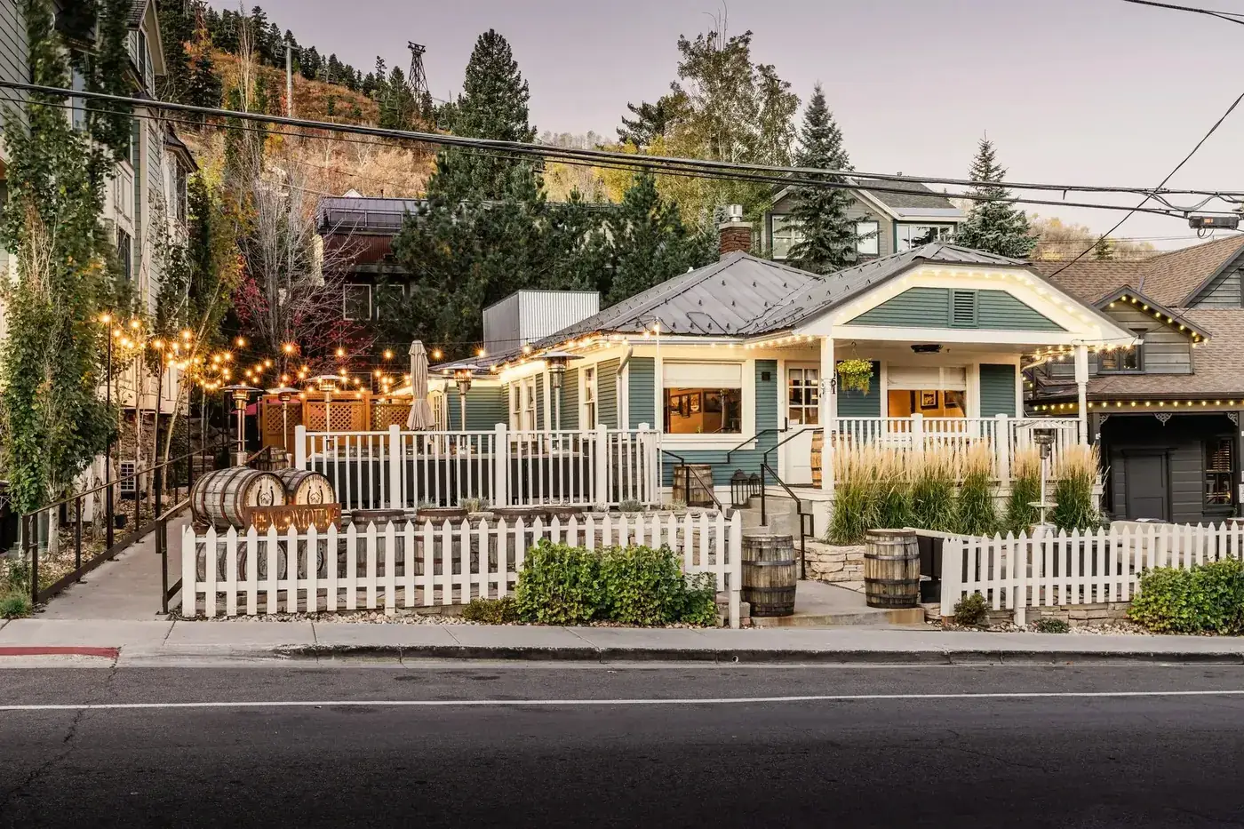 Restaurant patio in downtown Park City