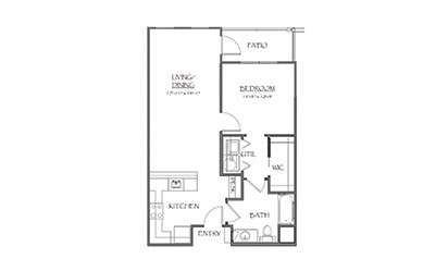 1x1 floor plan layout