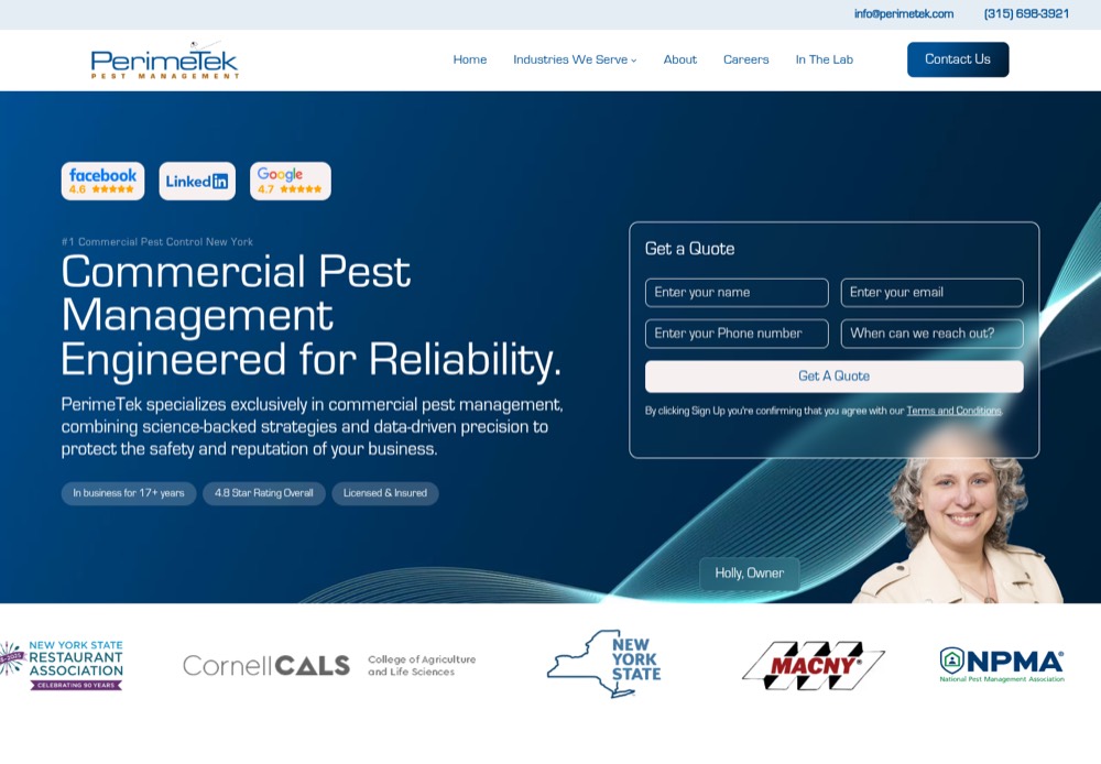 PerimeTek Pest Management website