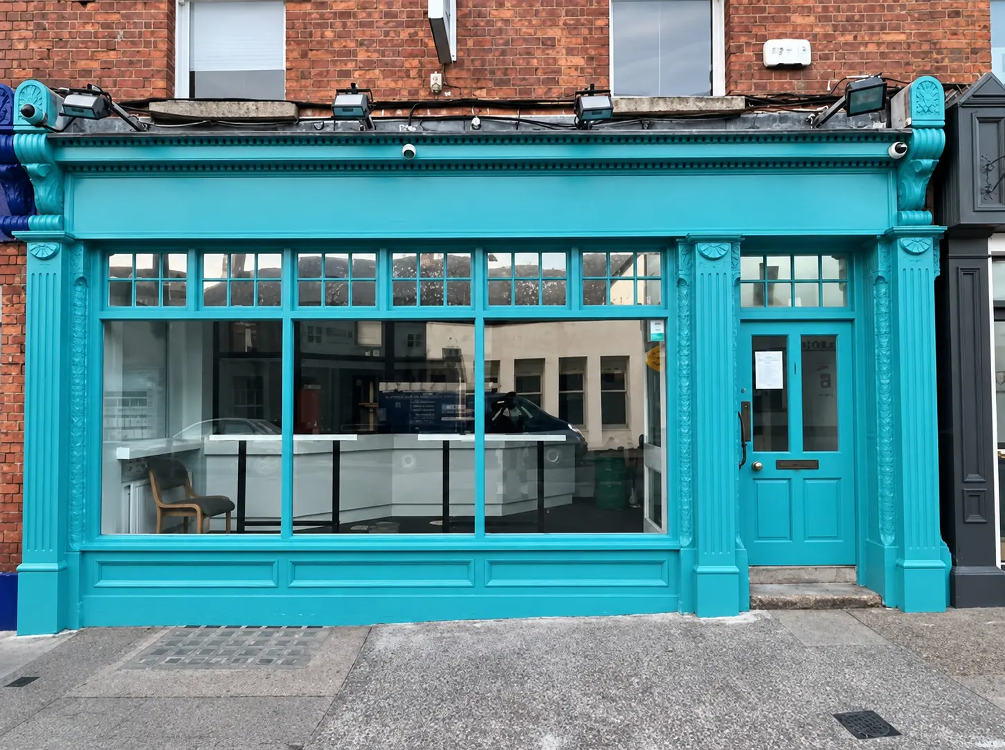 Completed turquoise retail exterior