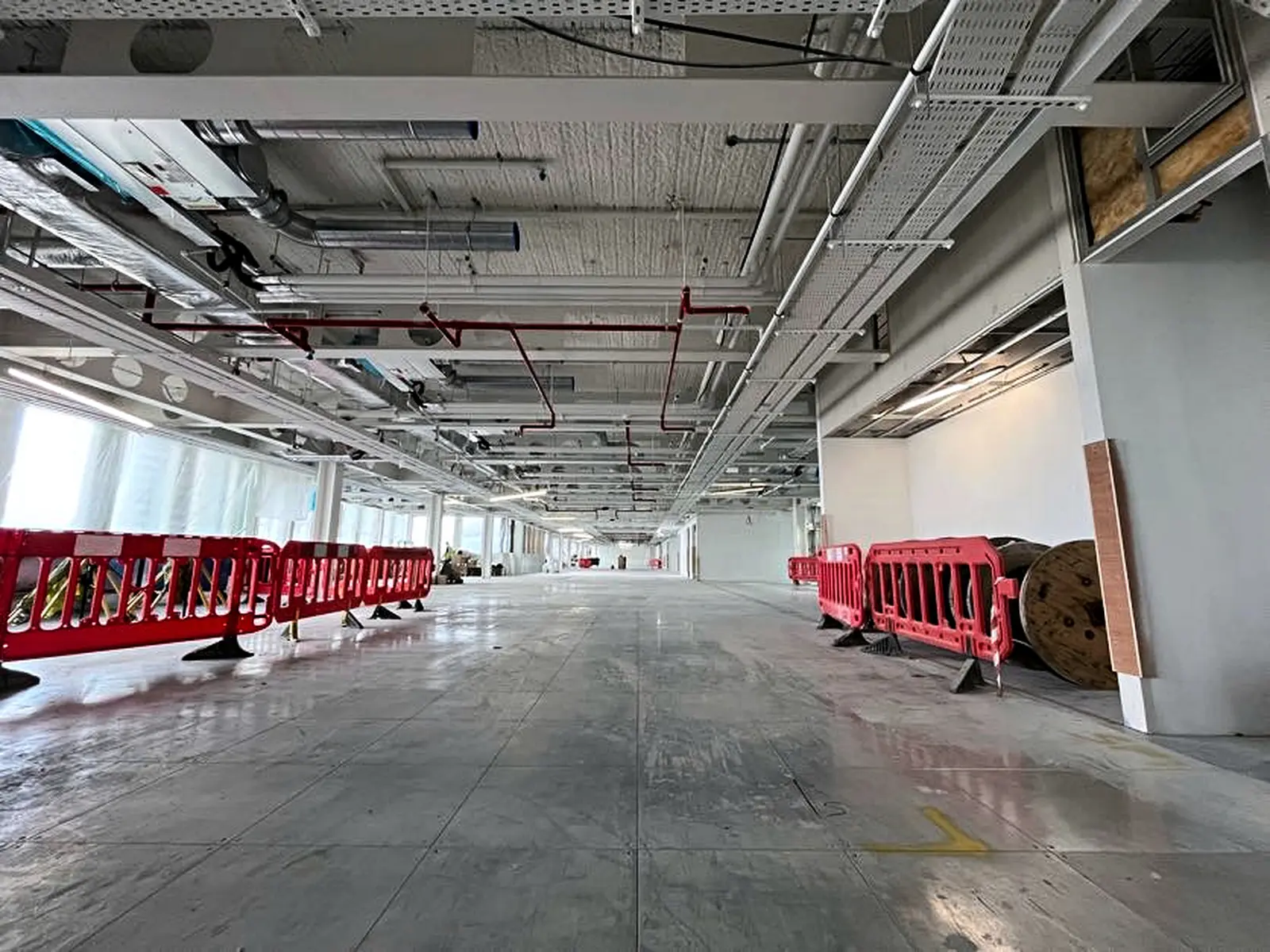 Commercial fit-out painting in progress