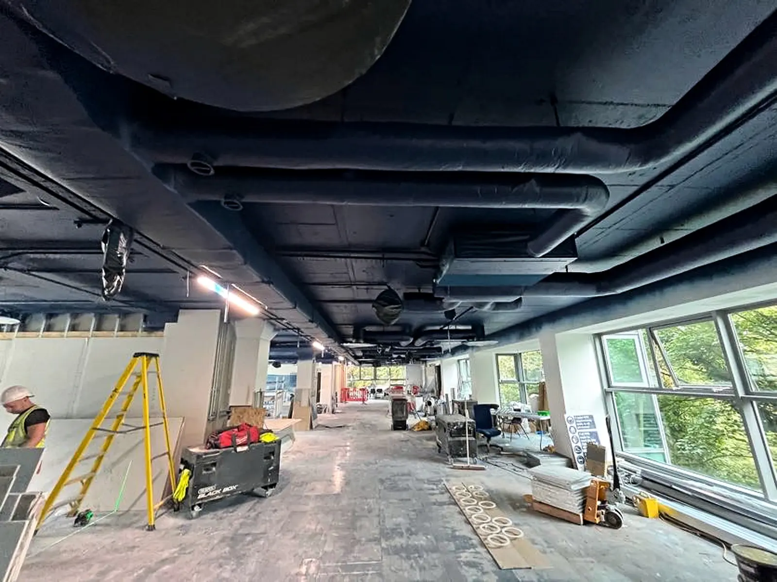 Commercial ceiling in progress — work in progress