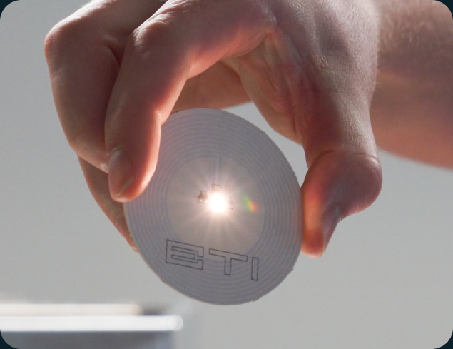 EtherPower receiver illuminated wirelessly