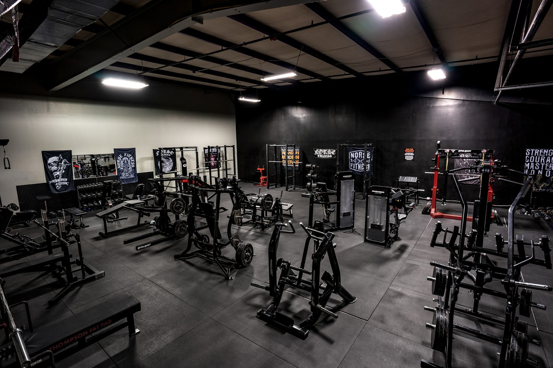 The training floor at Norse Compound in Concord, NC