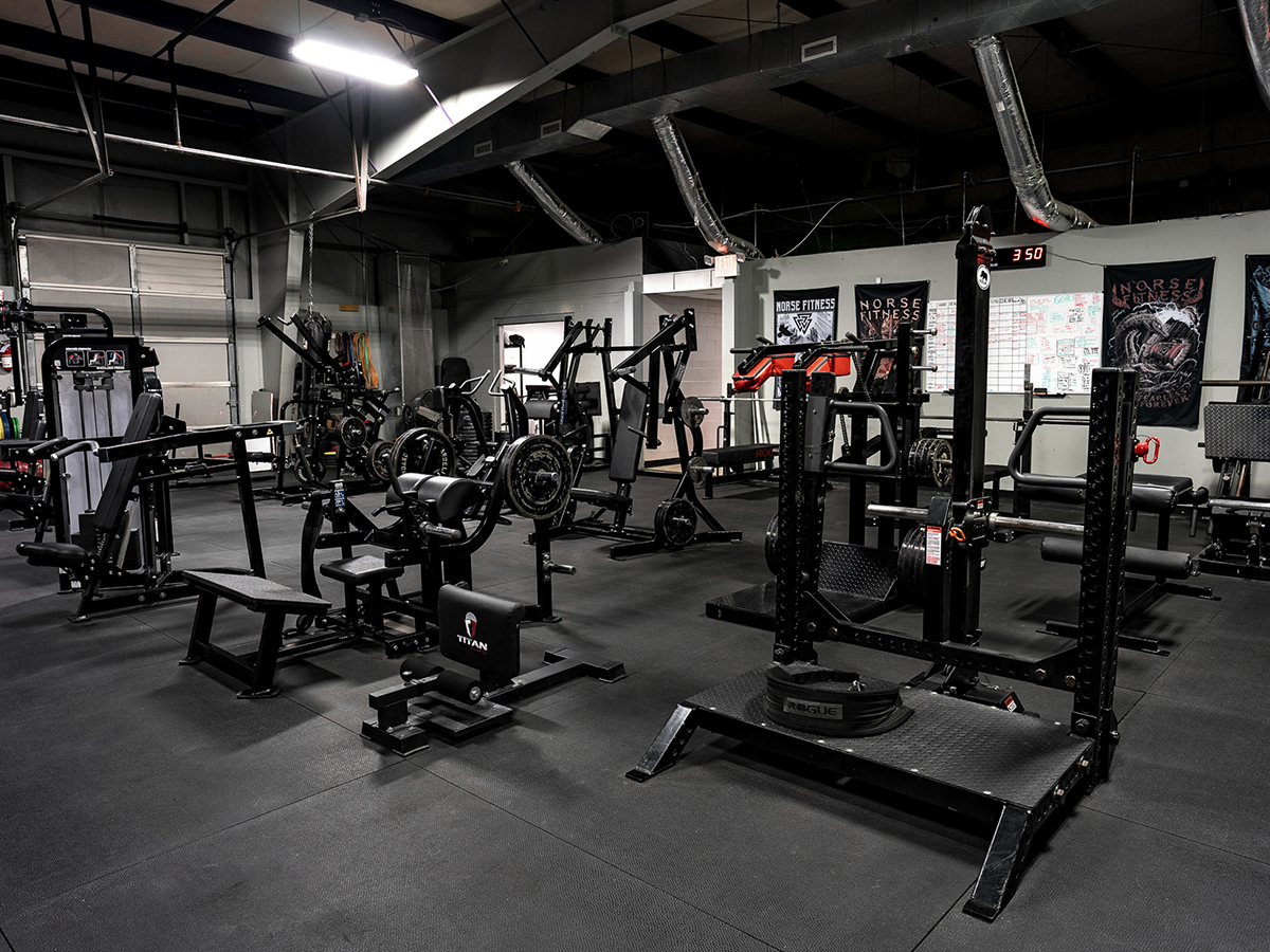 Power racks and deadlift platforms at Norse Compound
