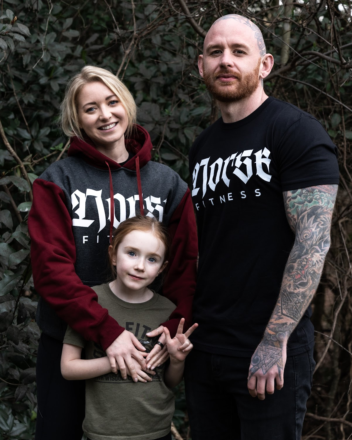 Andrew, owner of Norse Compound in Concord NC, with his family