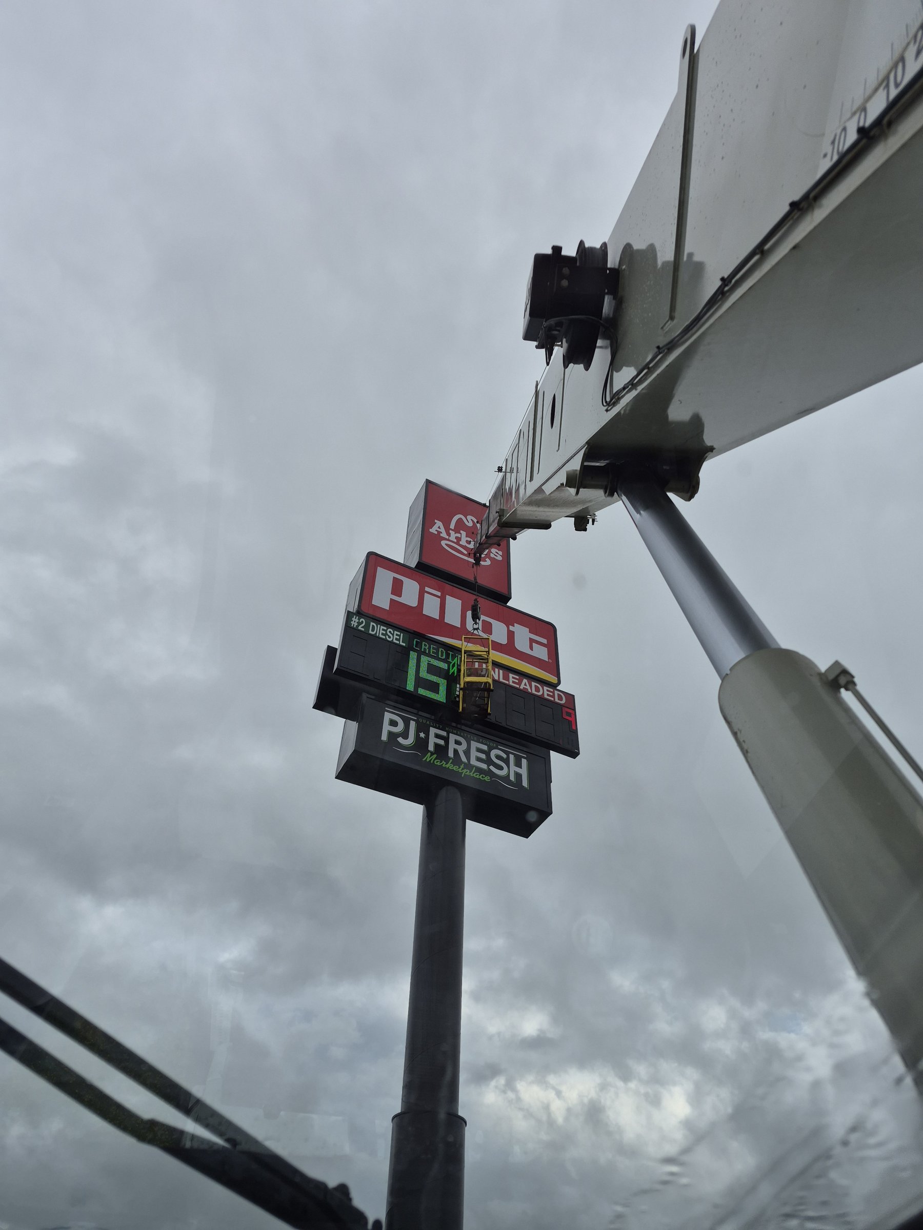 Pylon sign installation