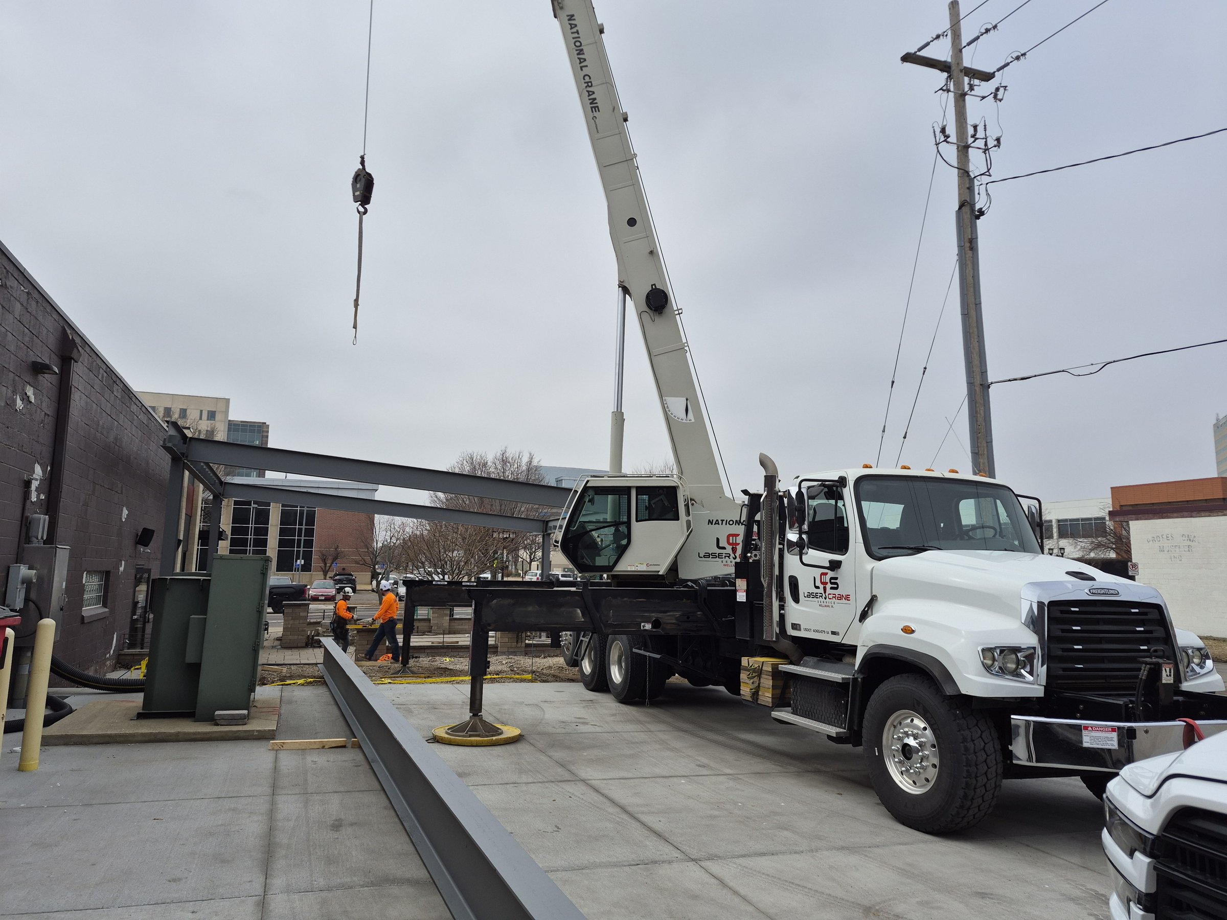 Crawler crane on a prepared Iowa jobsite