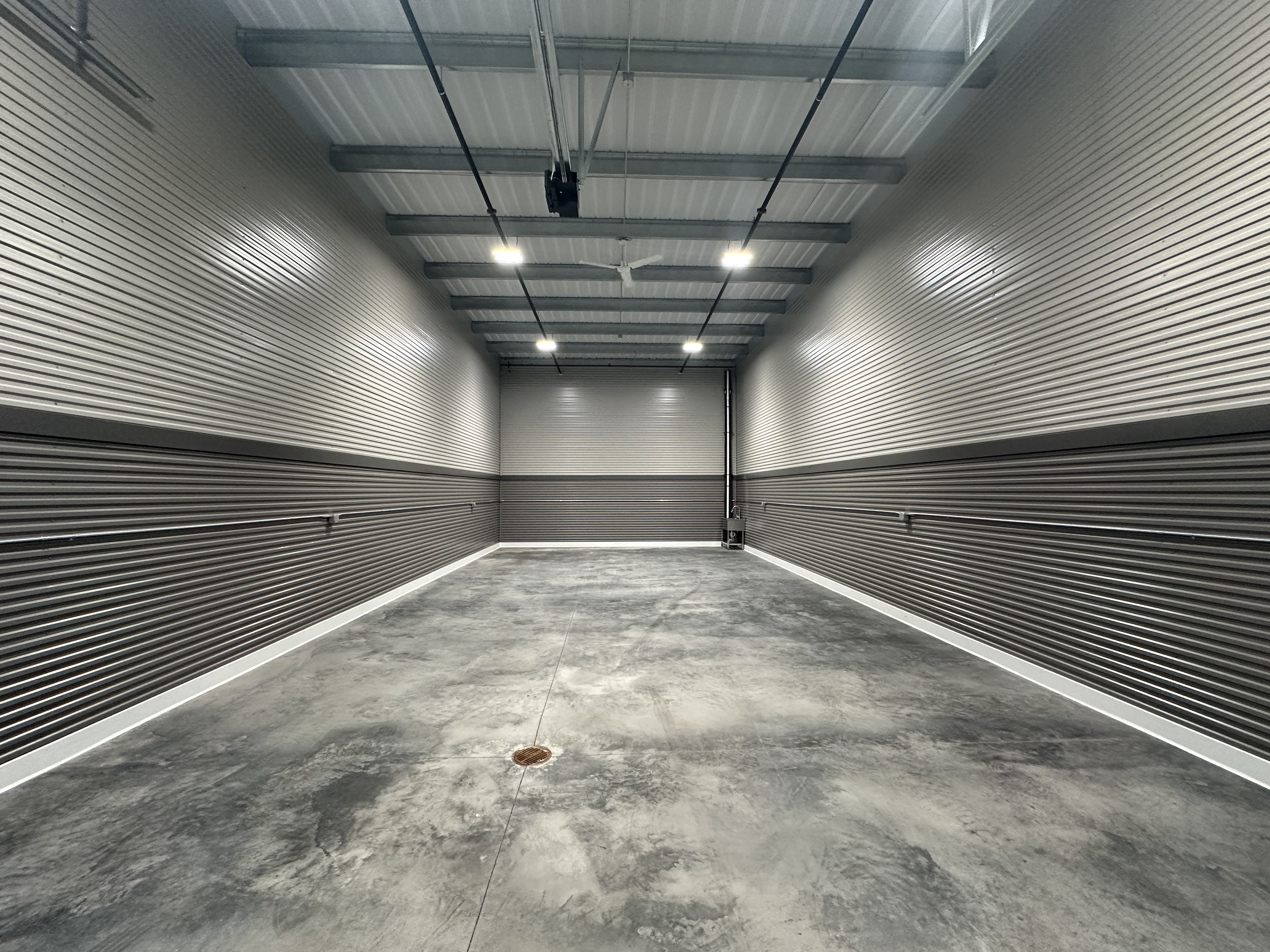Standard 24x55 Woodbury interior with floor drain and sink
