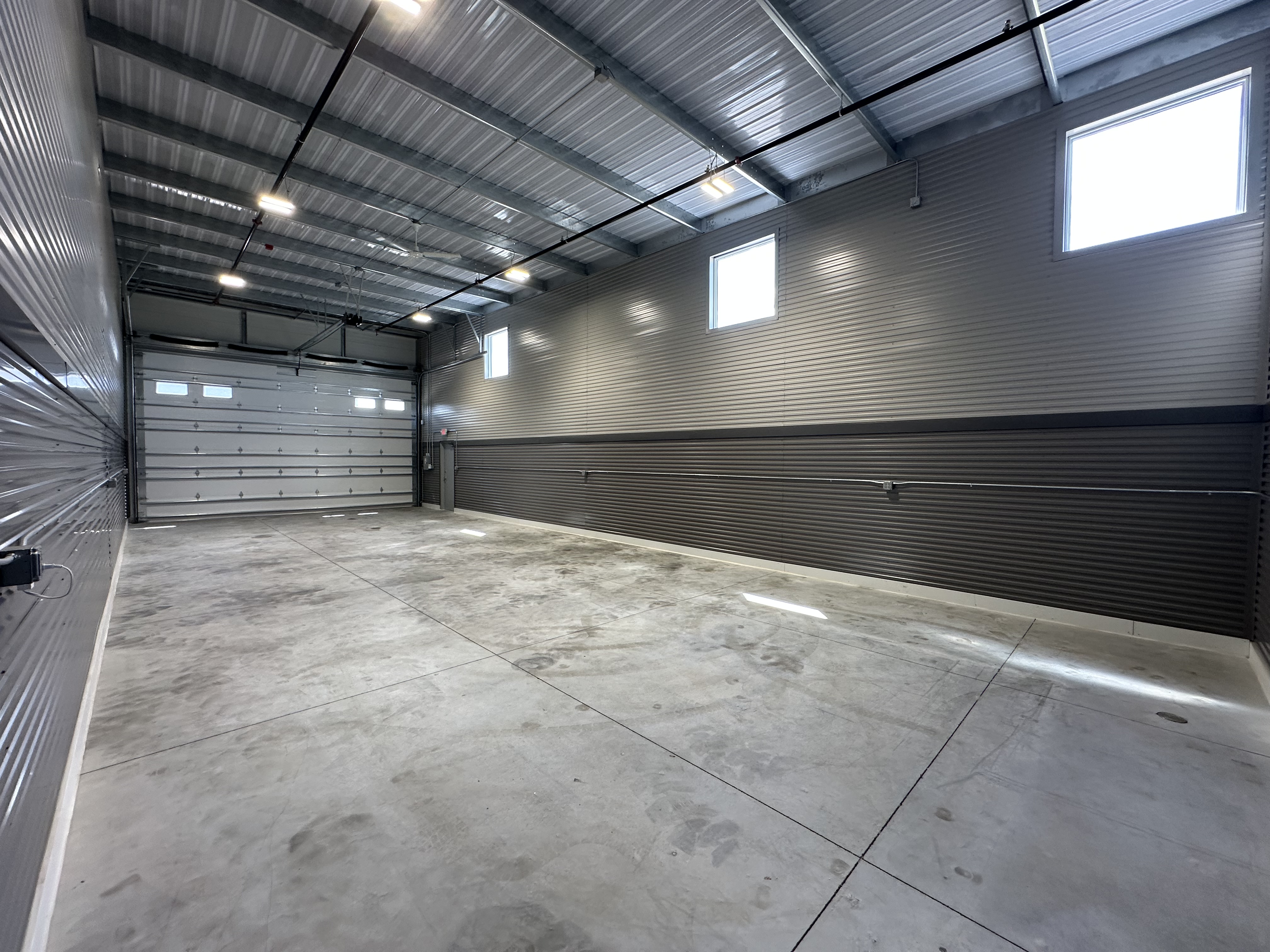 Standard 24x60 Prior Lake interior facing overhead door with windows