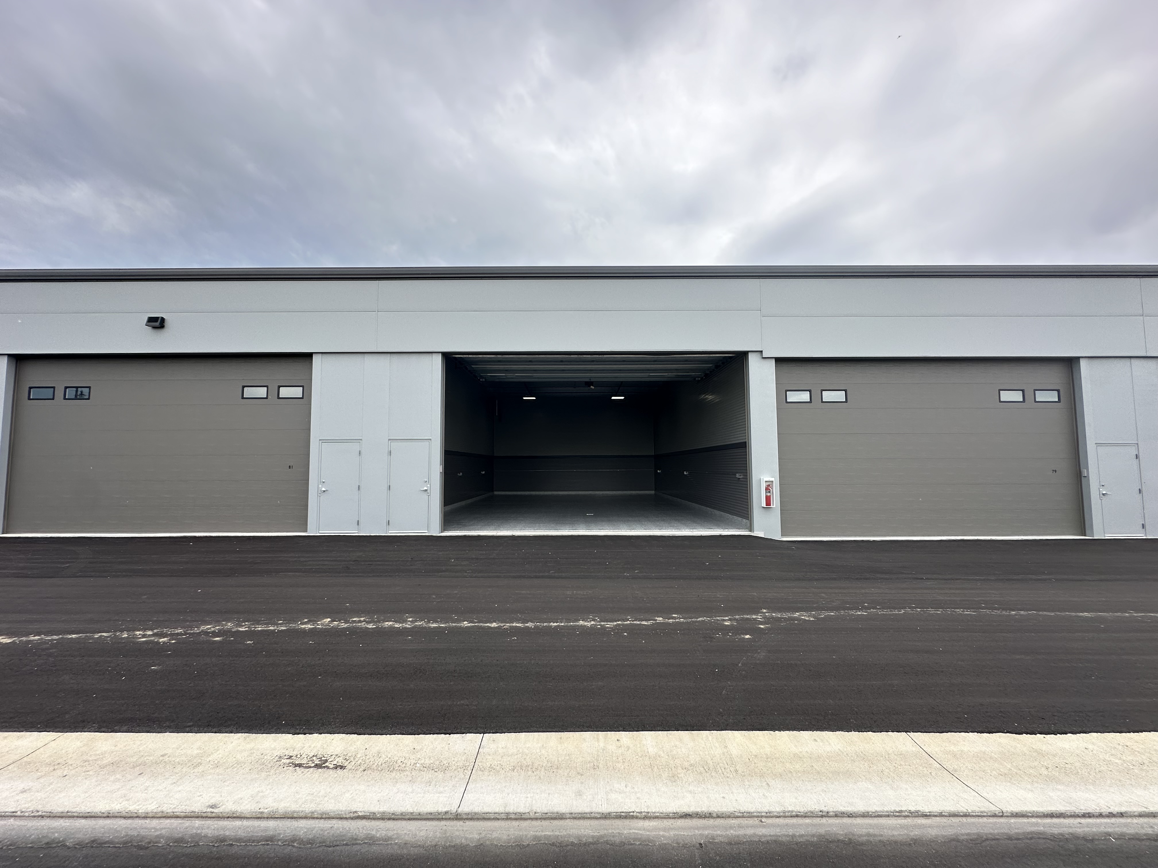 Standard 30x40 Prior Lake building exterior with door open