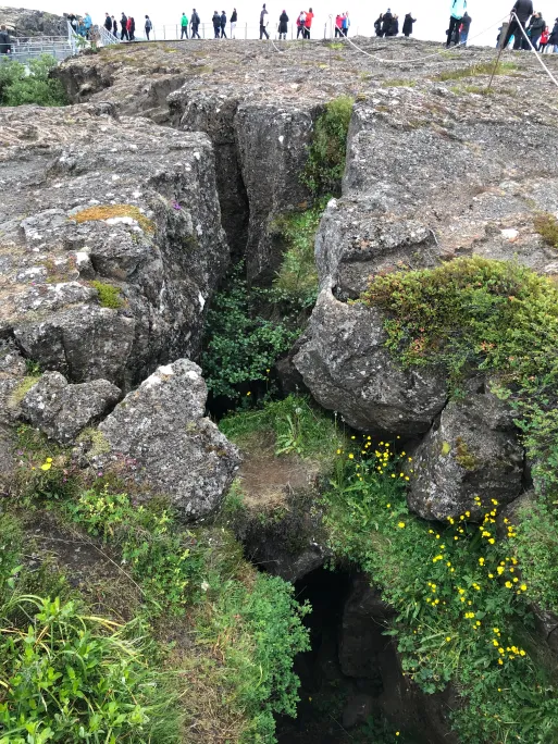 Tectonic plate crack at Thingvellir National Park, Iceland, featured in The Glover Way Travel's Iceland blog post