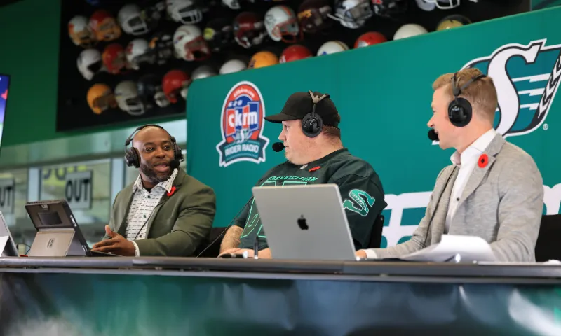 Three hosts calling a live game