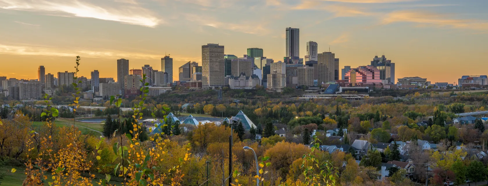Edmonton skyline over the river valley