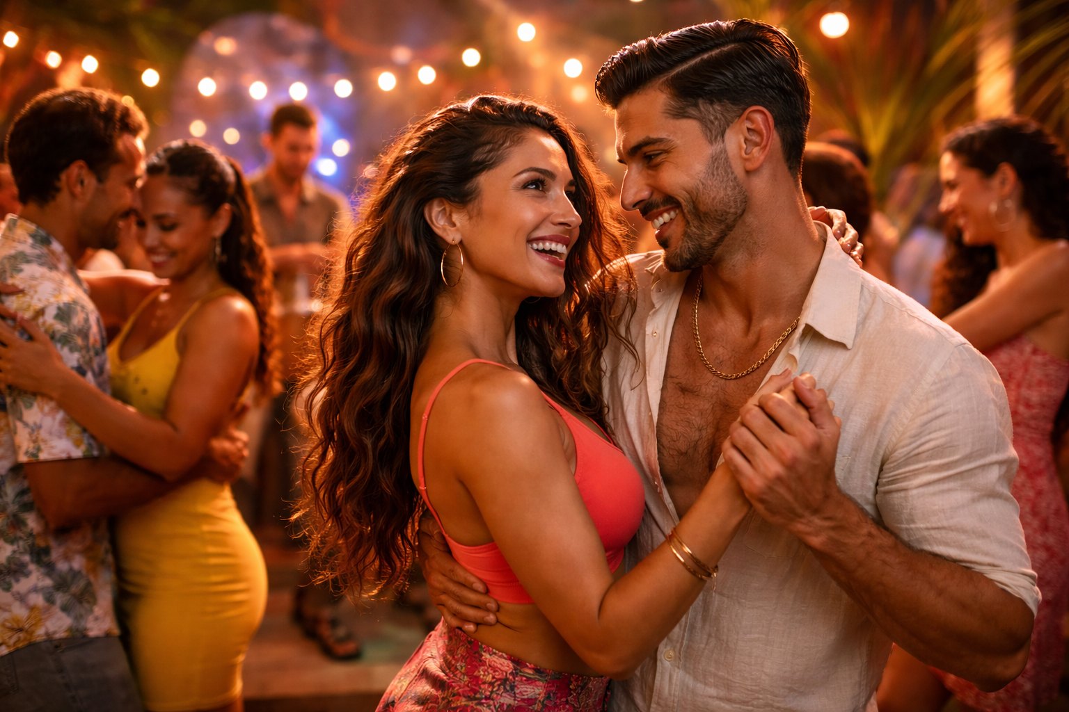 Couple social dancing together